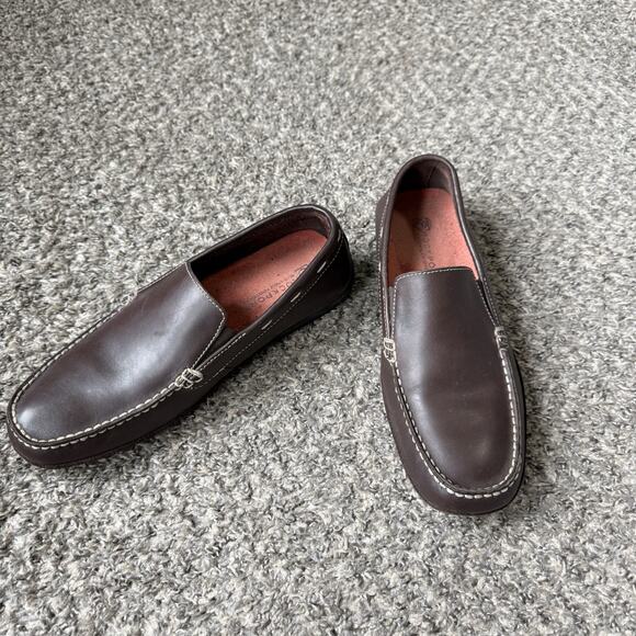 Rockport Mens Driving Moc Loafers Brown Leather Slip On Shoes Size 11.5 W main image 9